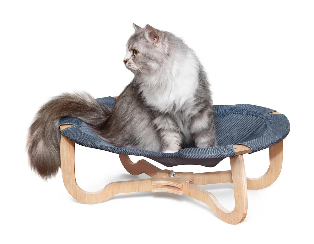 Fantasreen wooden elevated cat bed frame showcases sturdy pine support for comfy lounging.