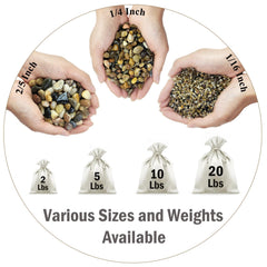 FANTIAN dry-packaged pebbles ready for setup and observation in light colors.
