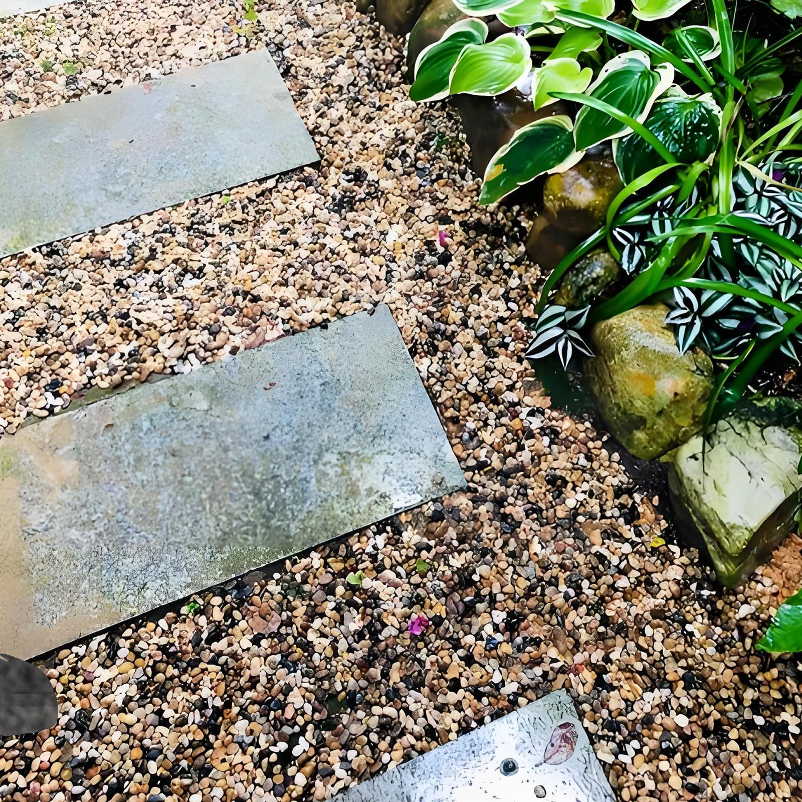 FANTIAN garden walkway pebbles adding natural texture and curb appeal.