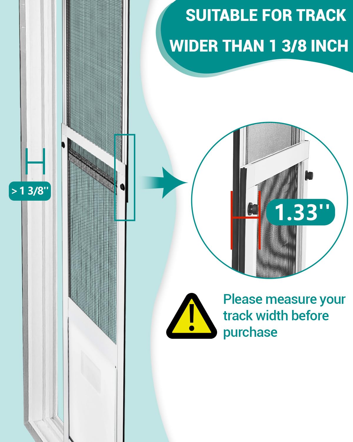Fantrek extra large dog door adjustable height adapts to door tracks