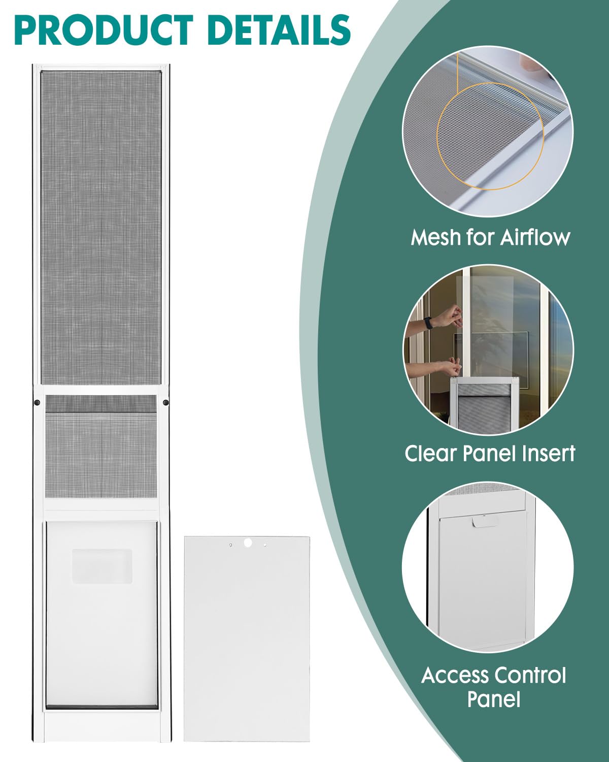 Fantrek extra large dog door airflow mesh panel promotes airflow for comfortable space