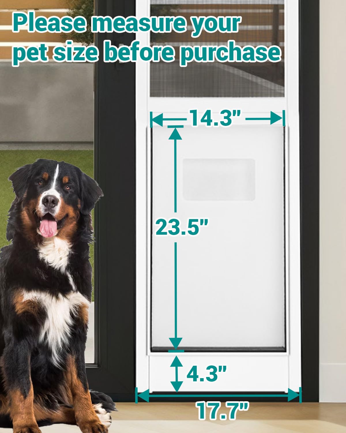 Fantrek extra large dog door flap opening provides wide passage for large pets