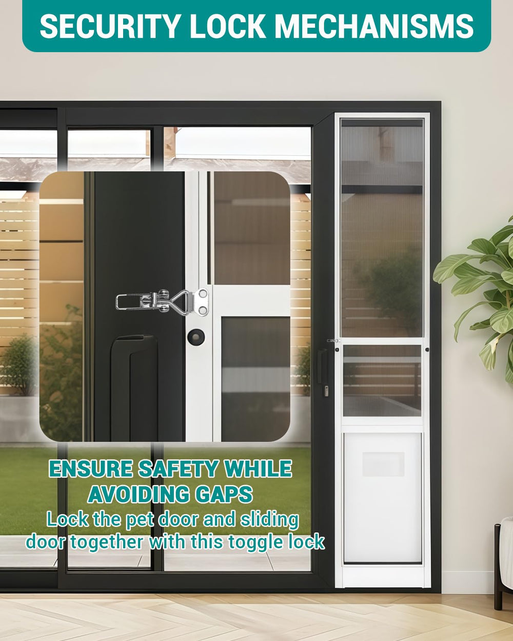 Fantrek extra large dog door installation scene shows track-compatible setup