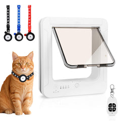 Fantspati smart cat door front view in white for interior/exterior use.