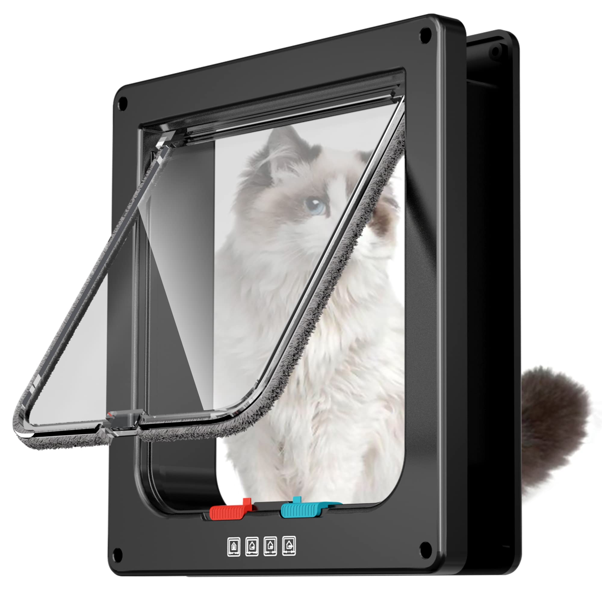 Farever 4-switch modes close-up demonstrates flexible access control for multi-pet households