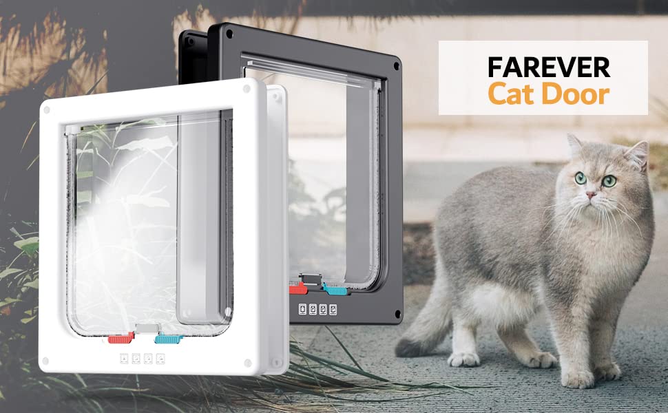 Farever Extra Large Cat Door durable ABS construction stands up to frequent use