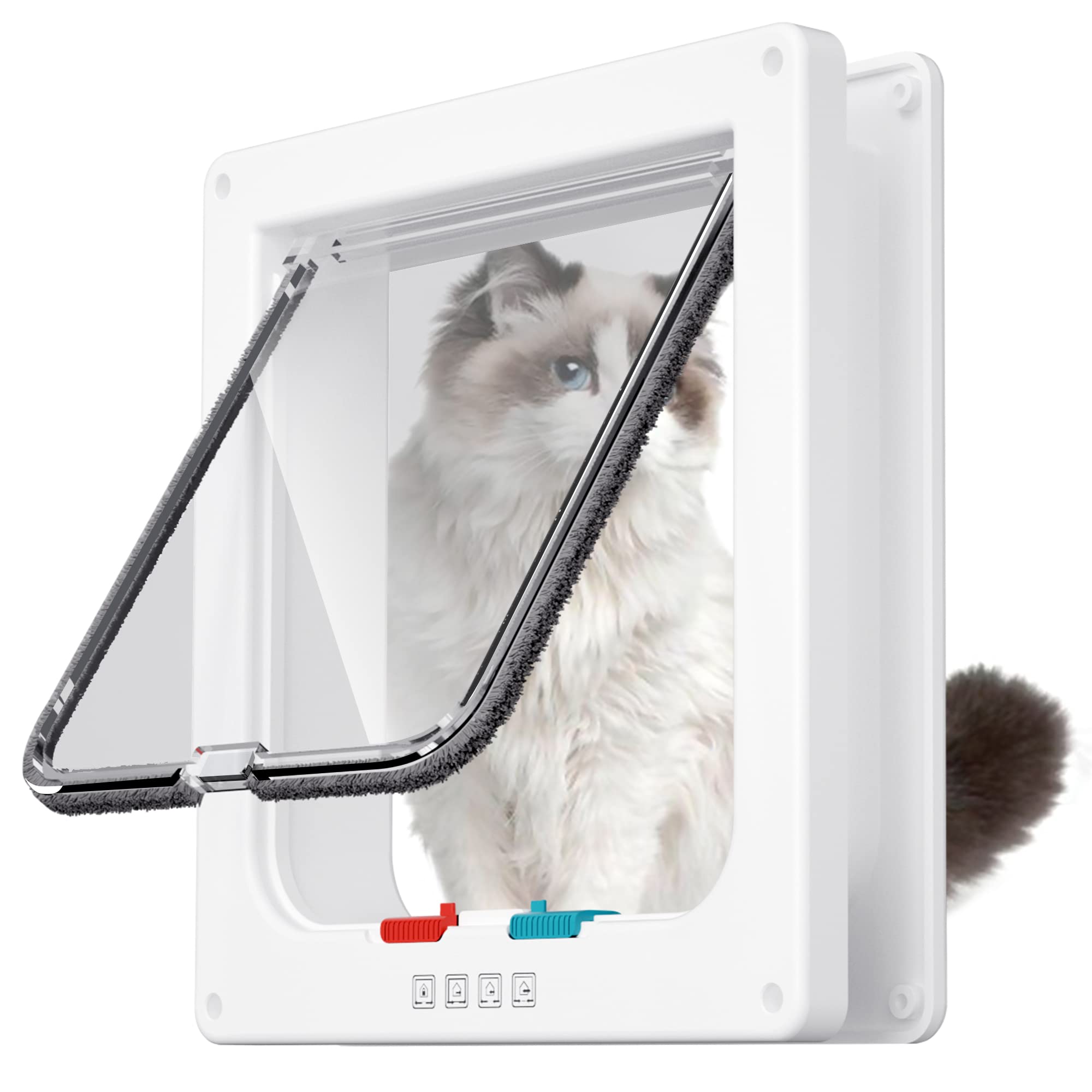 Farever Extra Large Cat Door inner opening 6.3 inches fits slim spaces