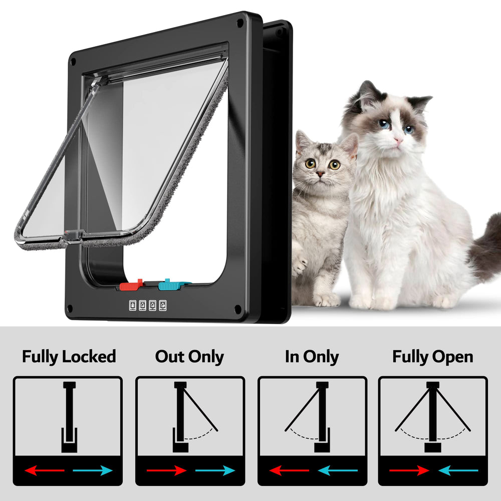 Farever extra-large cat door interior side highlights smooth ABS surface for frequent use