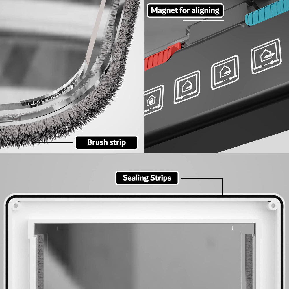 Farever Extra Large Cat Door transparent flap helps pets see outside