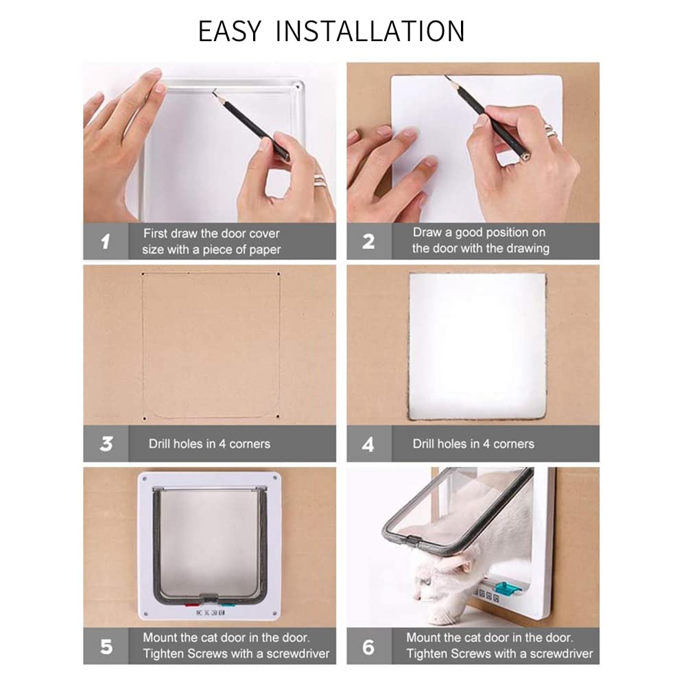Farever Extra Large Cat Door water-resistant exterior keeps moisture out