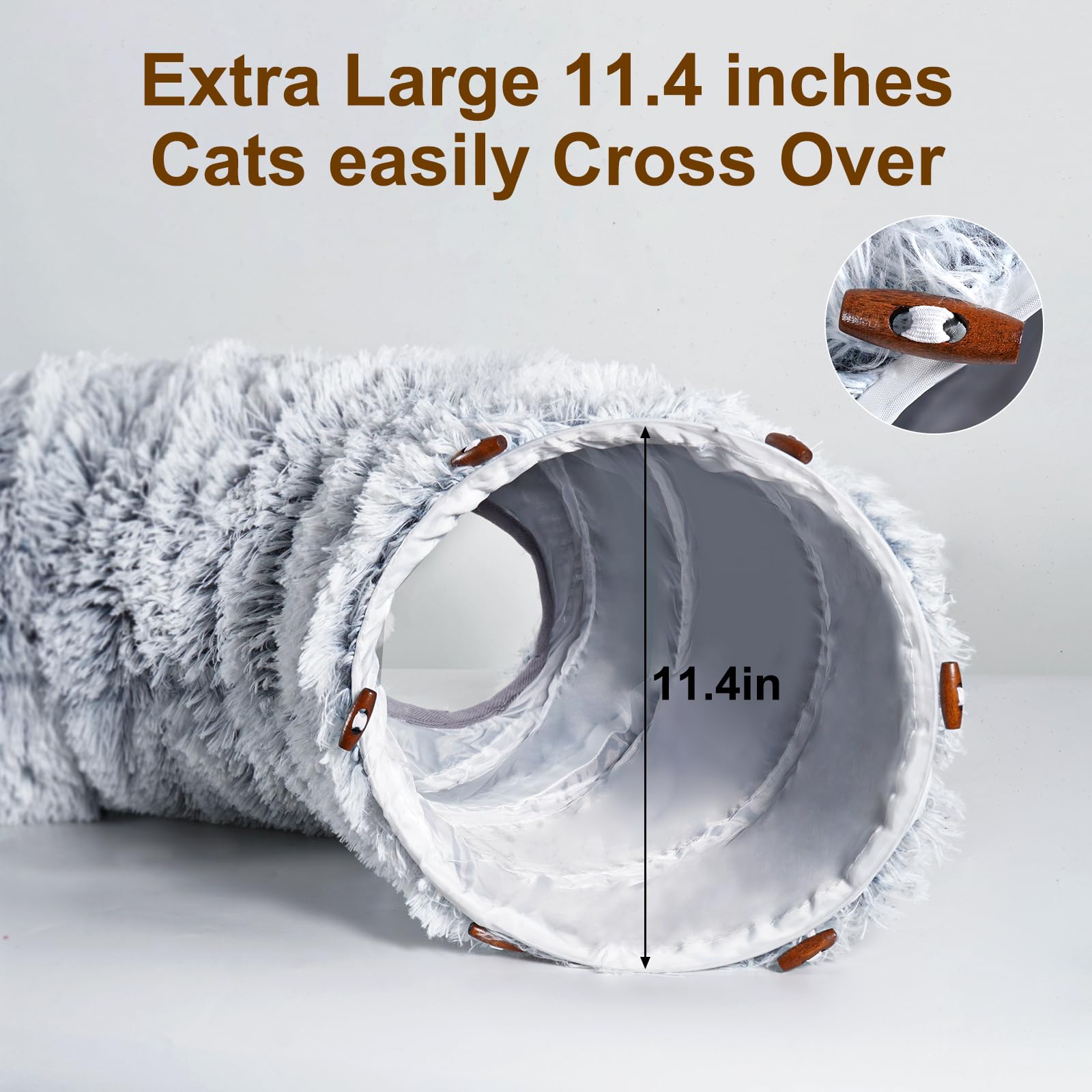 Farhming cat tunnel easy-clean design with removable cushion.