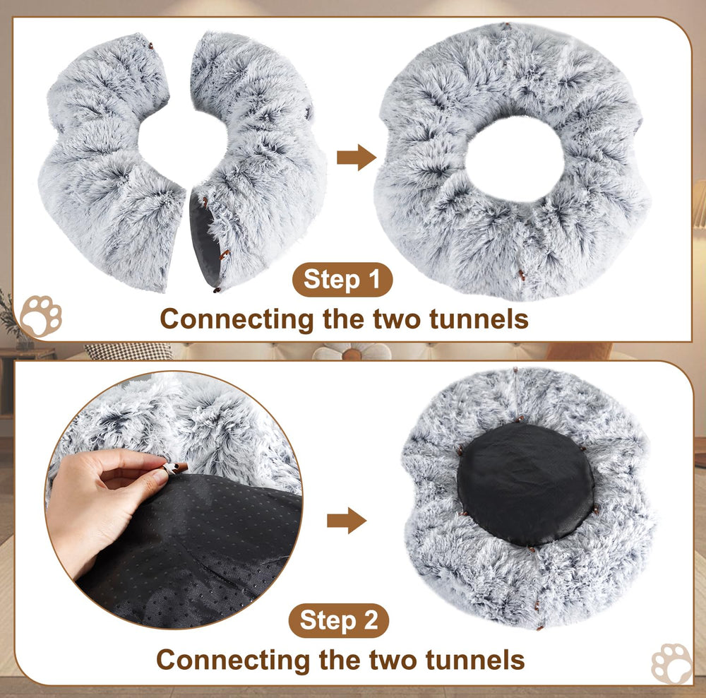 Farhming cat tunnel flexible shape adapts to room layouts.