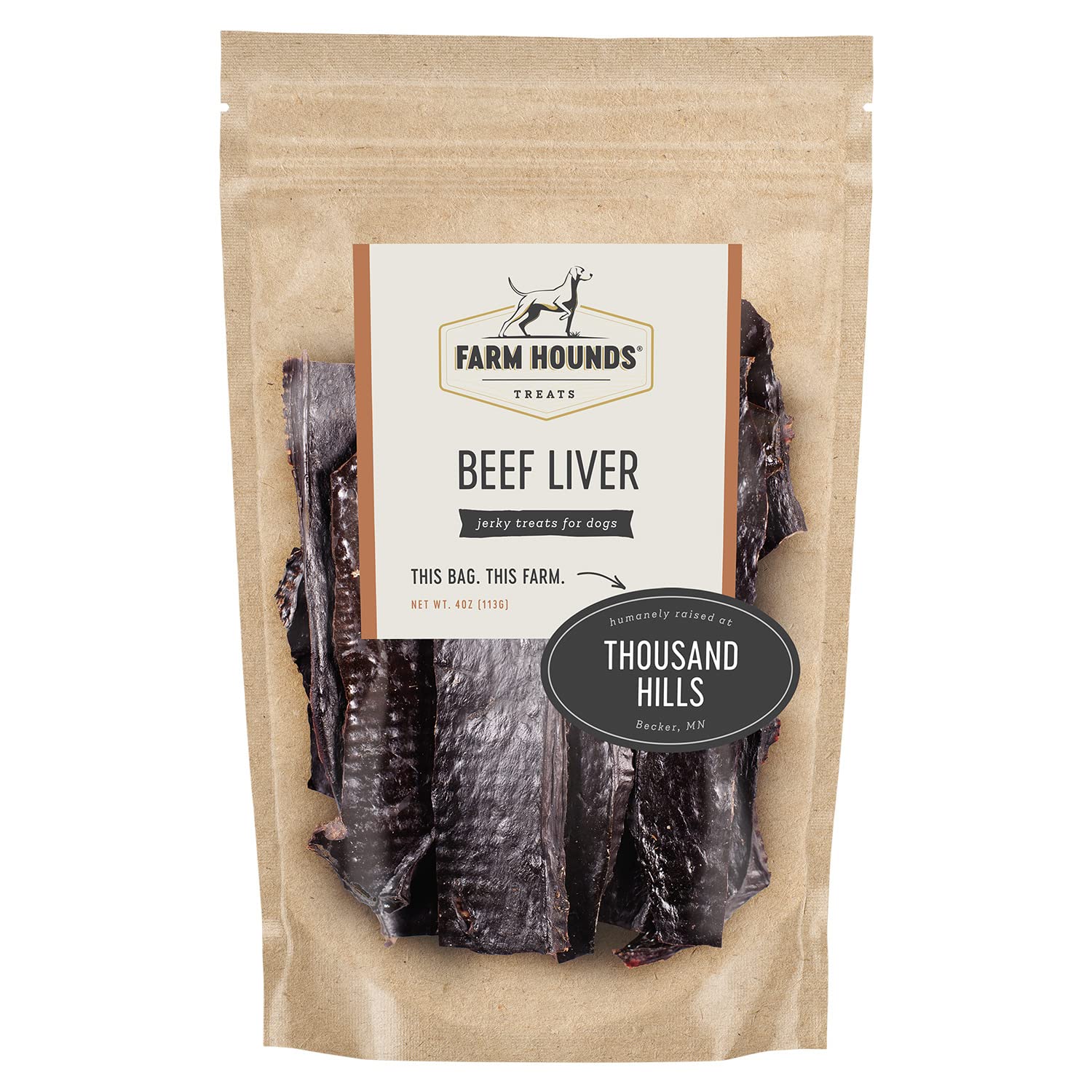 Farm Hounds Beef Liver Jerky training-use moment with a dog.