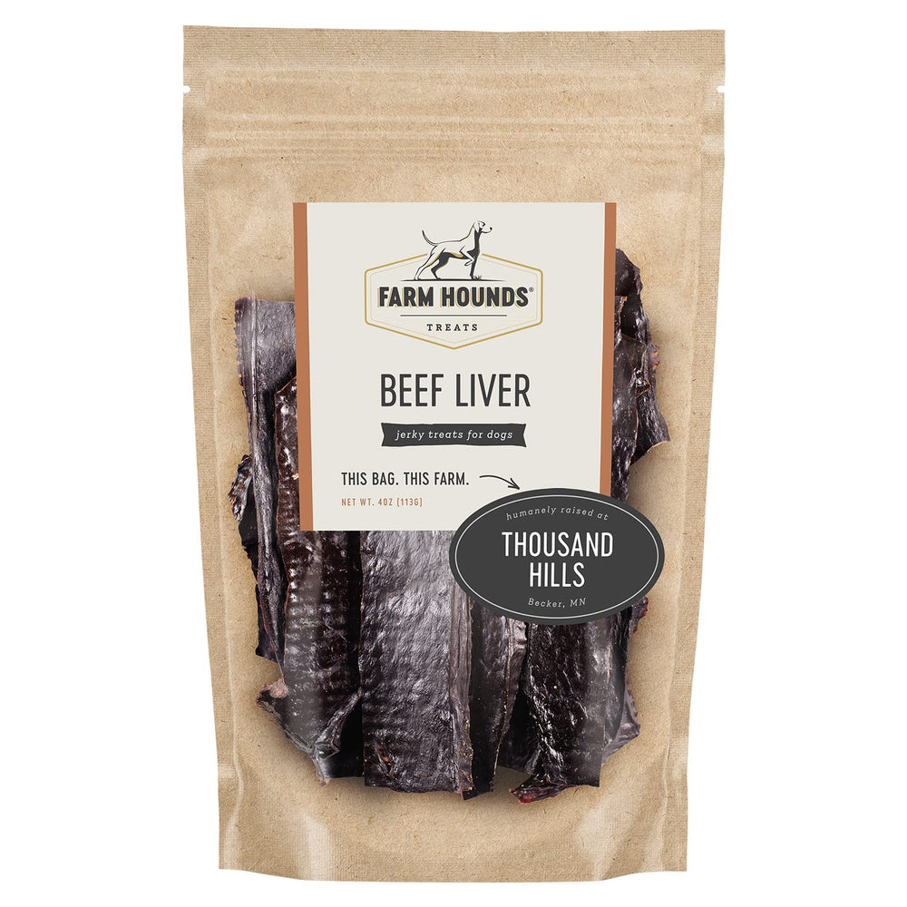 Farm Hounds Beef Liver Jerky training-use moment with a dog.