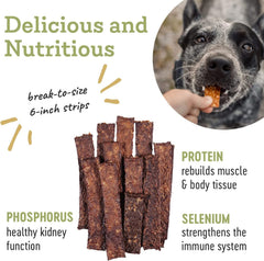 Break-to-size portion of Farm Hounds Beef Strips for training