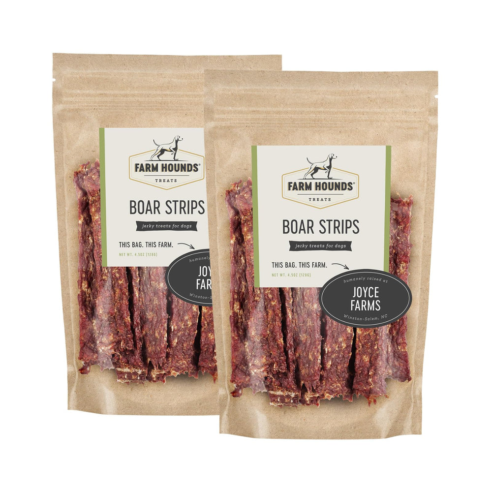 Farm Hounds Boar Strips two-pack packaging for training rewards