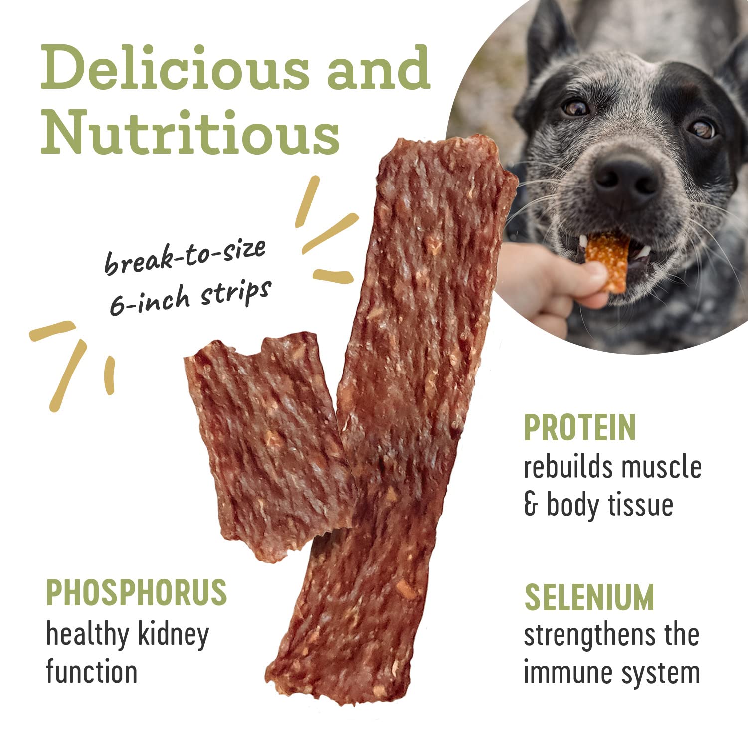 Farm Hounds tiras de pato seco, hechas en EE. UU. con ingredientes naturales