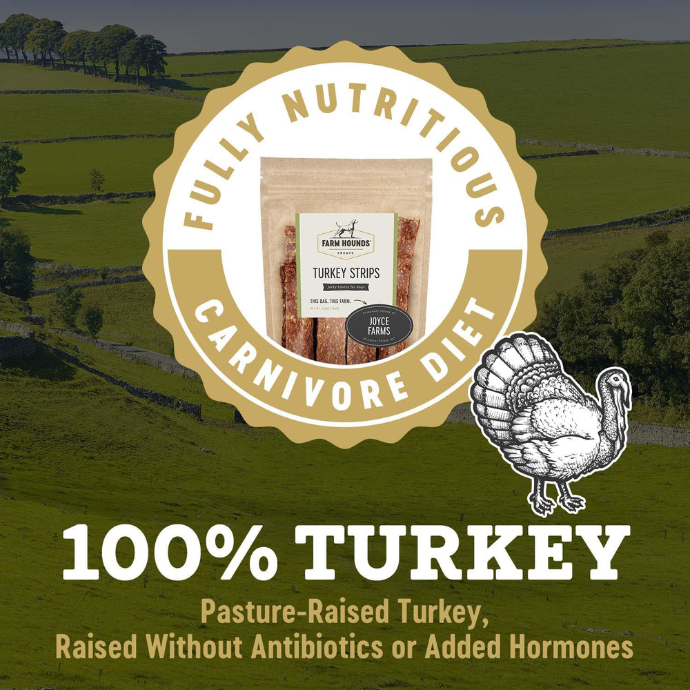 Farm Hounds Turkey Strips two packs ready for daily use.