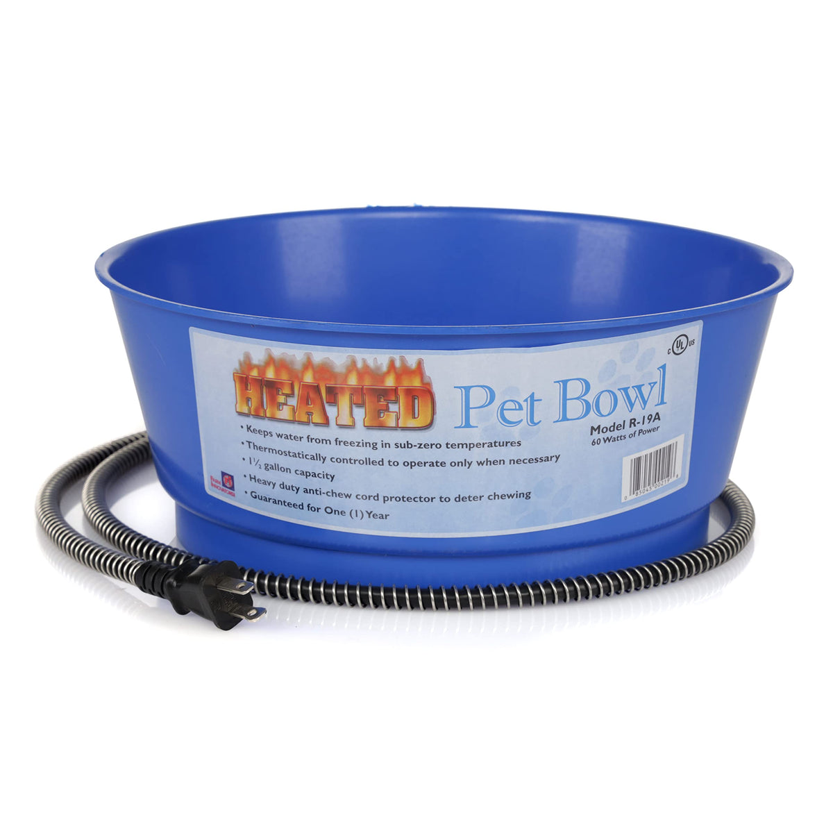 Farm Innovators R-19 blue bowl front view for outdoor winter hydration