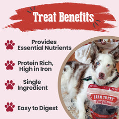 Farm To Pet beef chips puppy serving shot demonstrates training-friendly portions