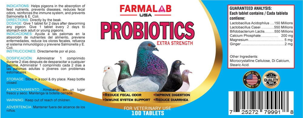 Farmalab Probiotics Extra Strength dosage by beak for easy administration.