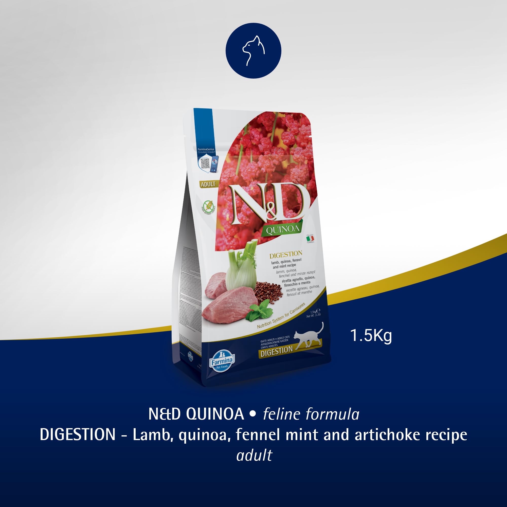 Cat-friendly dining setup featuring Farmina N&D Lamb Quinoa