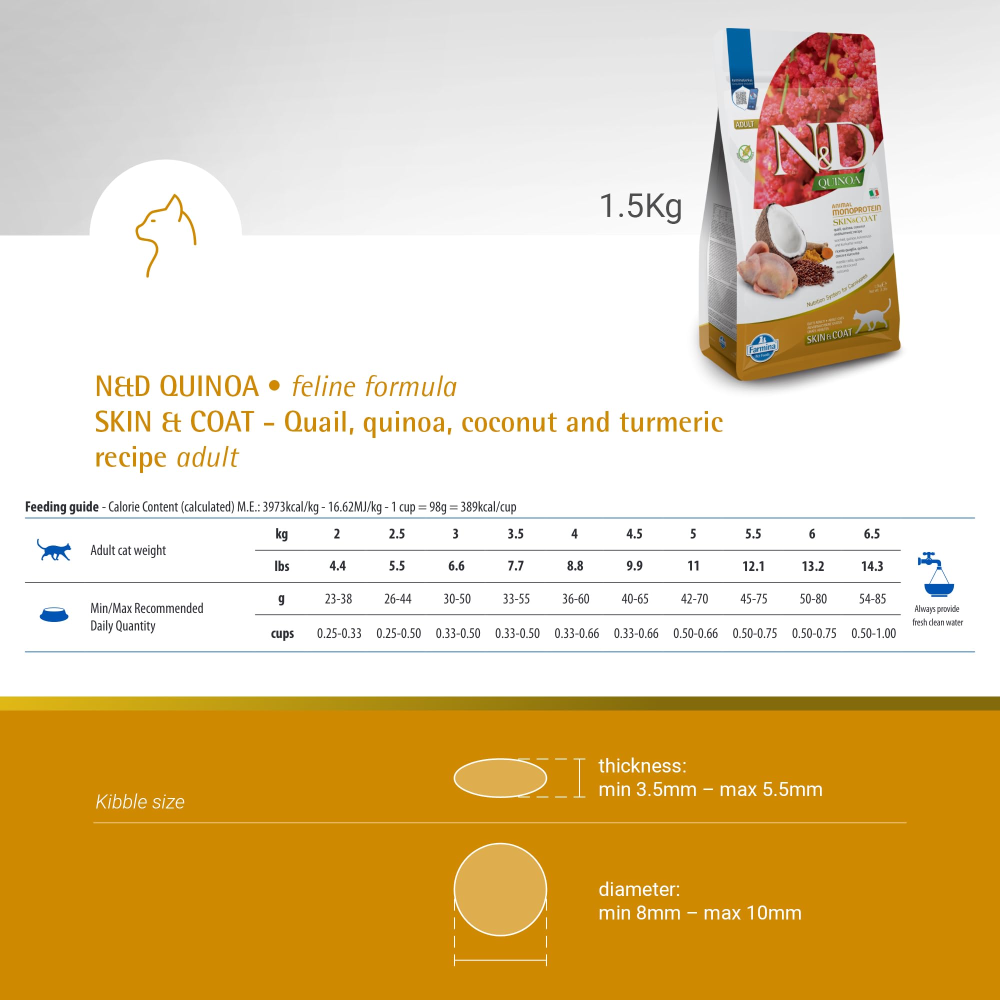 Farmina Skin & Coat kibble aroma and crunch captured during feeding.