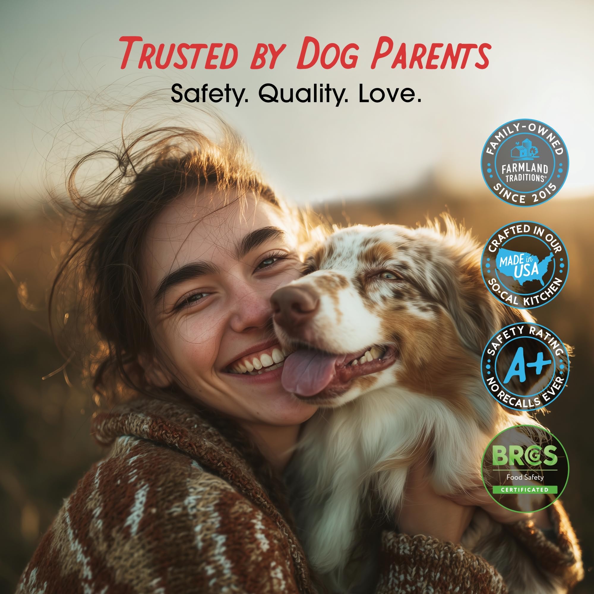 Farmland Traditions 2lb-packaging convenient for homes and kennels.