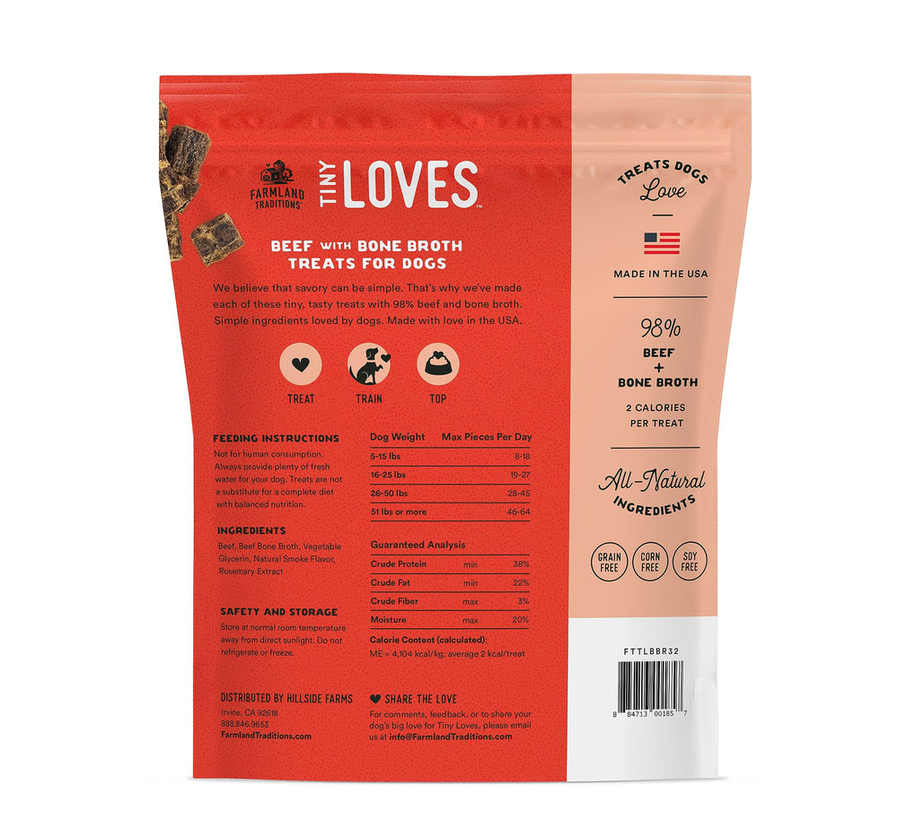 Farmland Traditions beef bone broth bites closeup for flavorful training