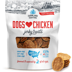 Farmland Traditions chicken jerky 2lb bag suitable for training.