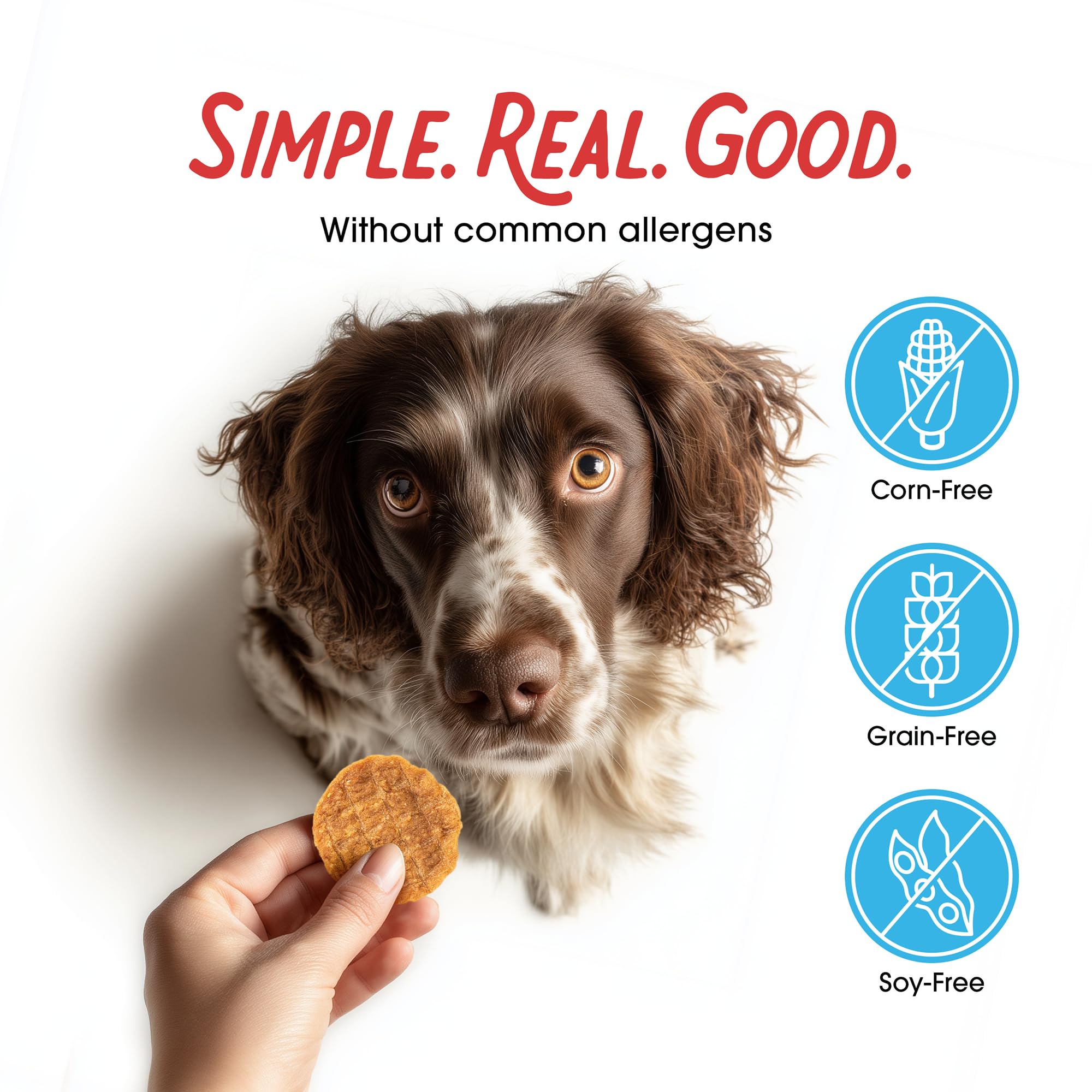 Farmland Traditions grain-free-formula highlights free-from-common-allergens like corn, soy, and wheat