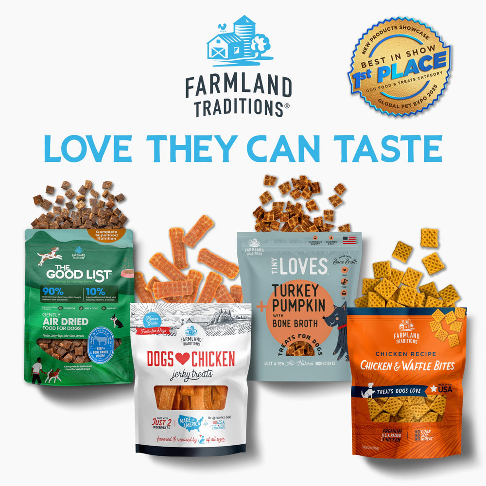 Farmland Traditions Healthy Training Reward—dehydrated flavor retention in action.