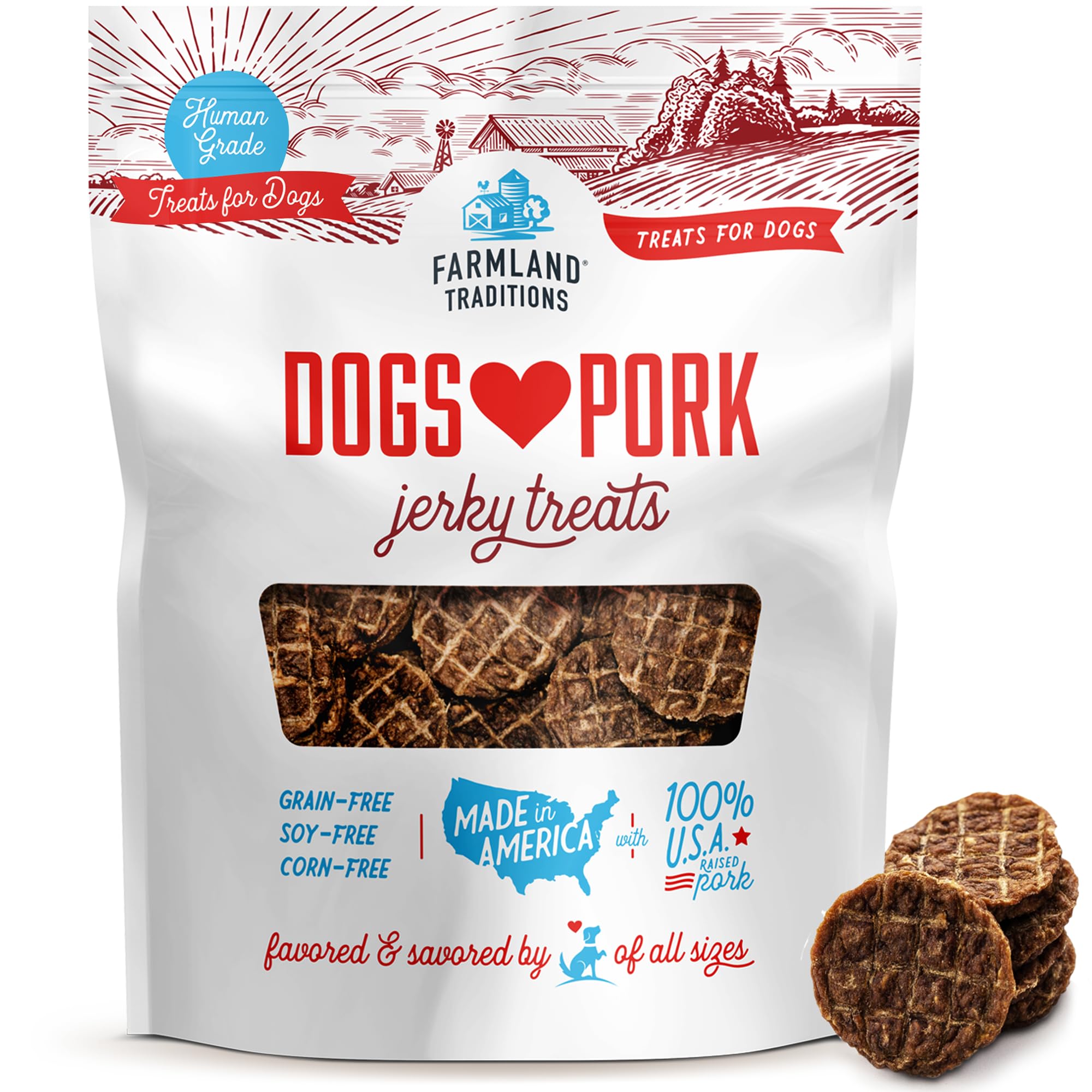 Farmland Traditions Pork Jerky Pack image showing a 2.5 lb bag for training rewards