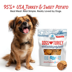 Farmland Traditions USA-sourced turkey jerky highlighting premium ingredients for wholesome snacking.