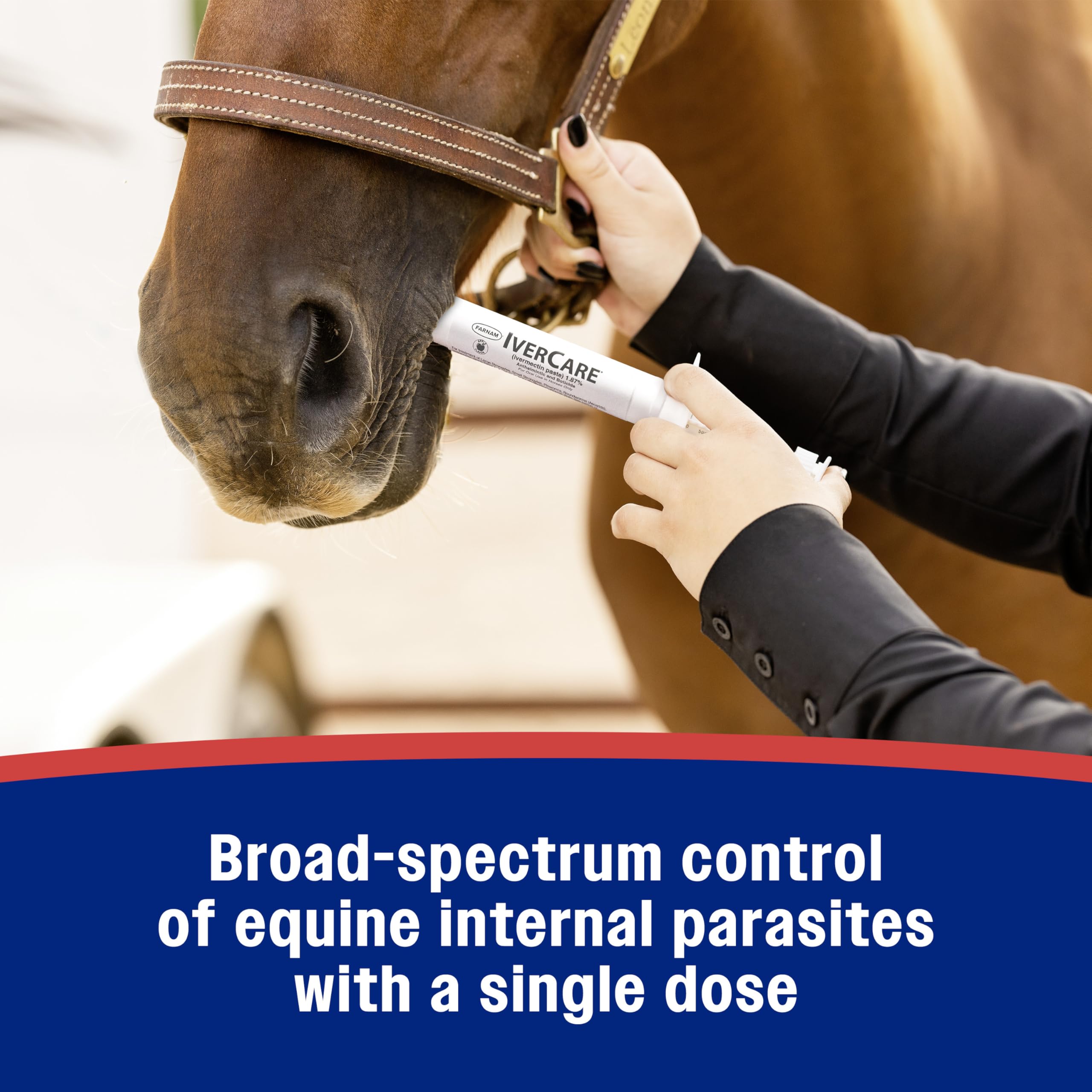 IverCare Farnam, dosis para caballos de hasta 1.250 libras.