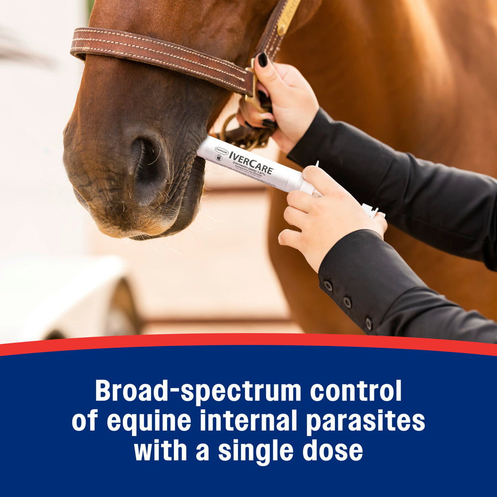 IverCare Farnam, dosis para caballos de hasta 1.250 libras.