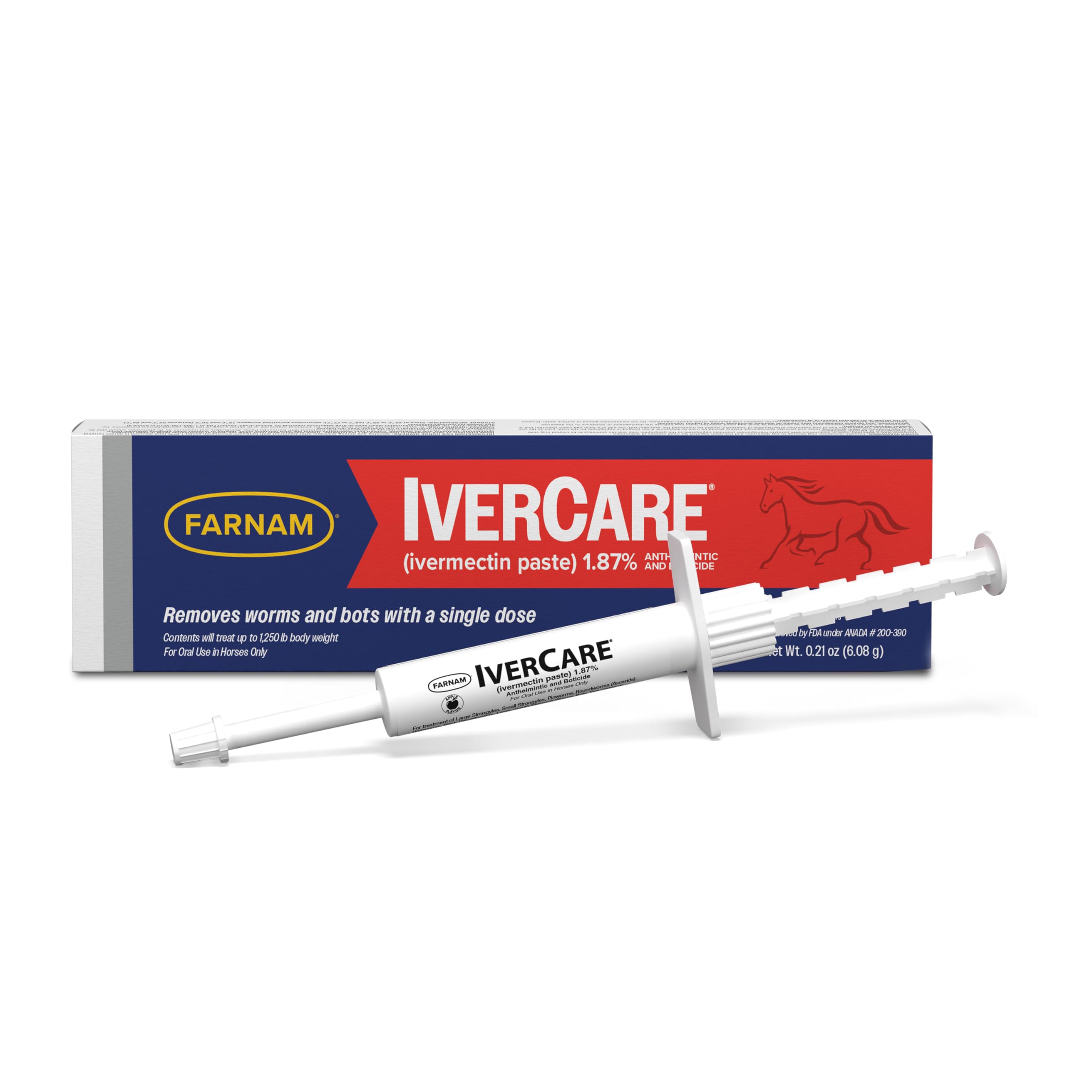 Farnam IverCare, jeringa para caballos, dosificación precisa para cada peso.