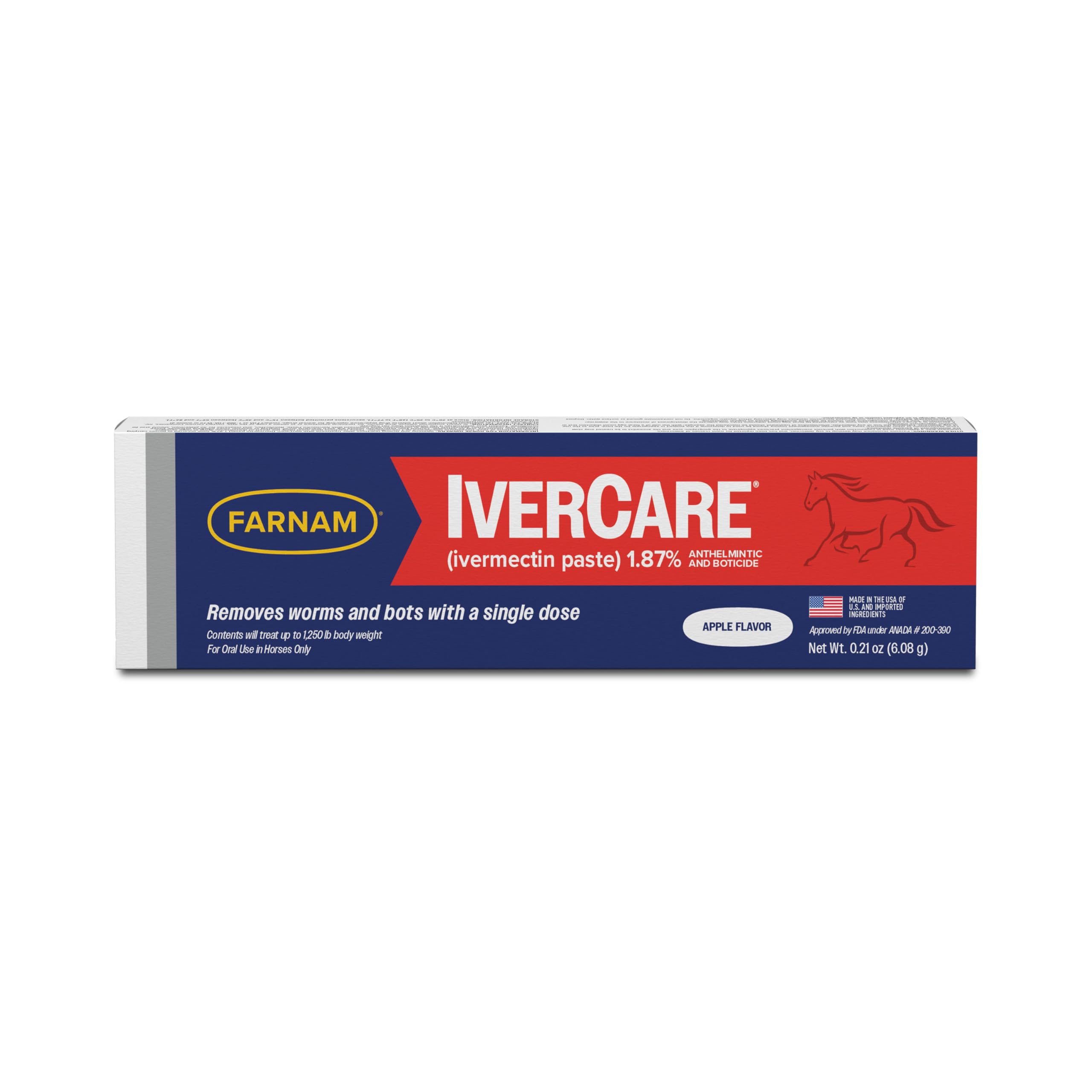 Farnam IverCare pasta de ivermectina para caballos, control de parásitos.
