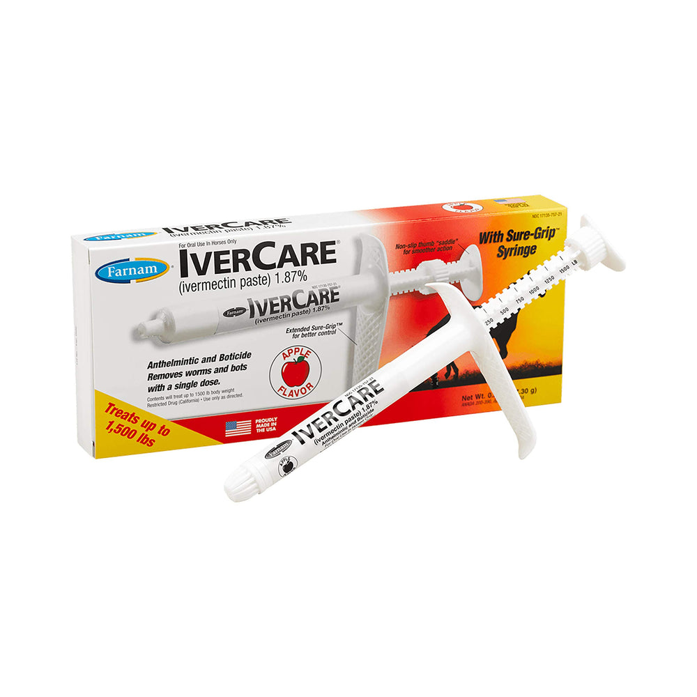 Farnam IverCare paste-tube for quick single-dose parasite control in horses