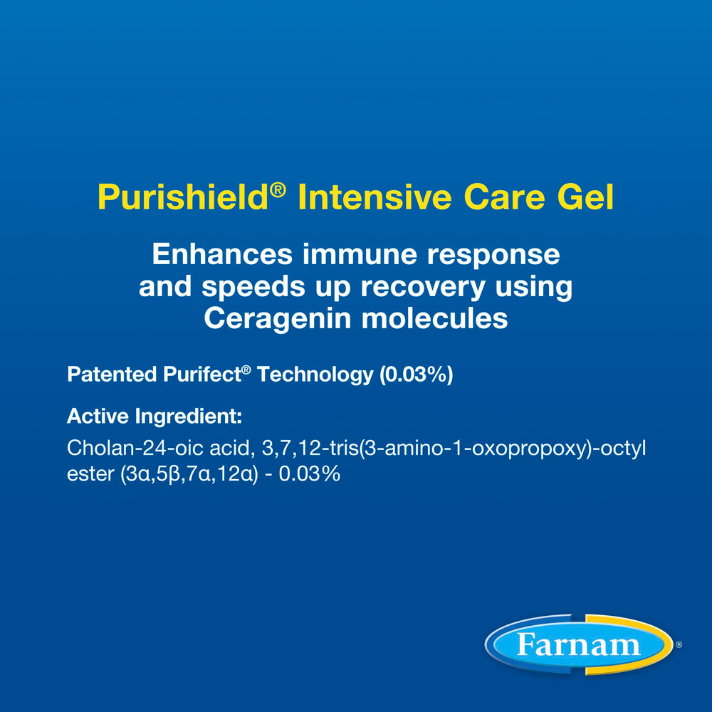 Farnam Purishield Gel 36-hour protection for active animals.