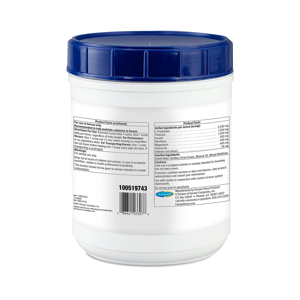 Farnam Quietex II pellets mixed with daily grain for focus