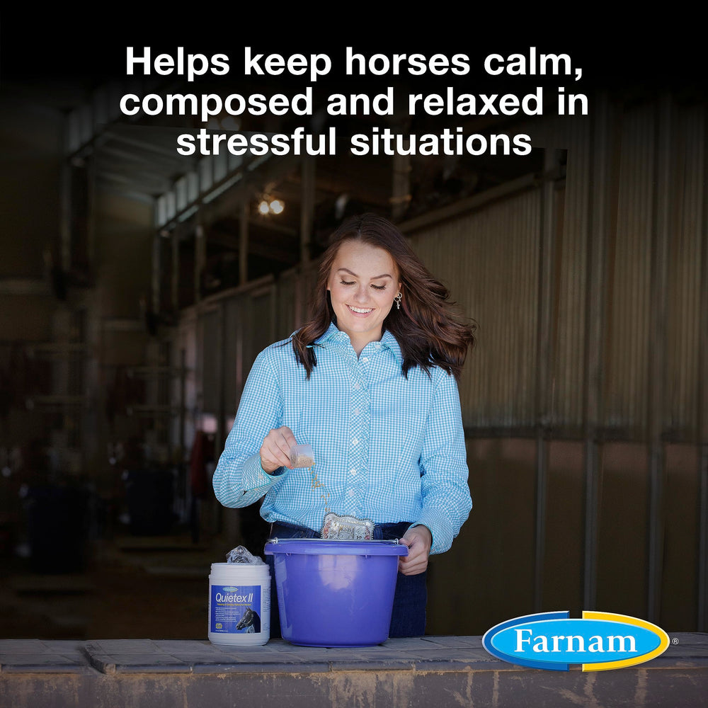 Farnam Quietex II dosing spoon shows easy daily calm support