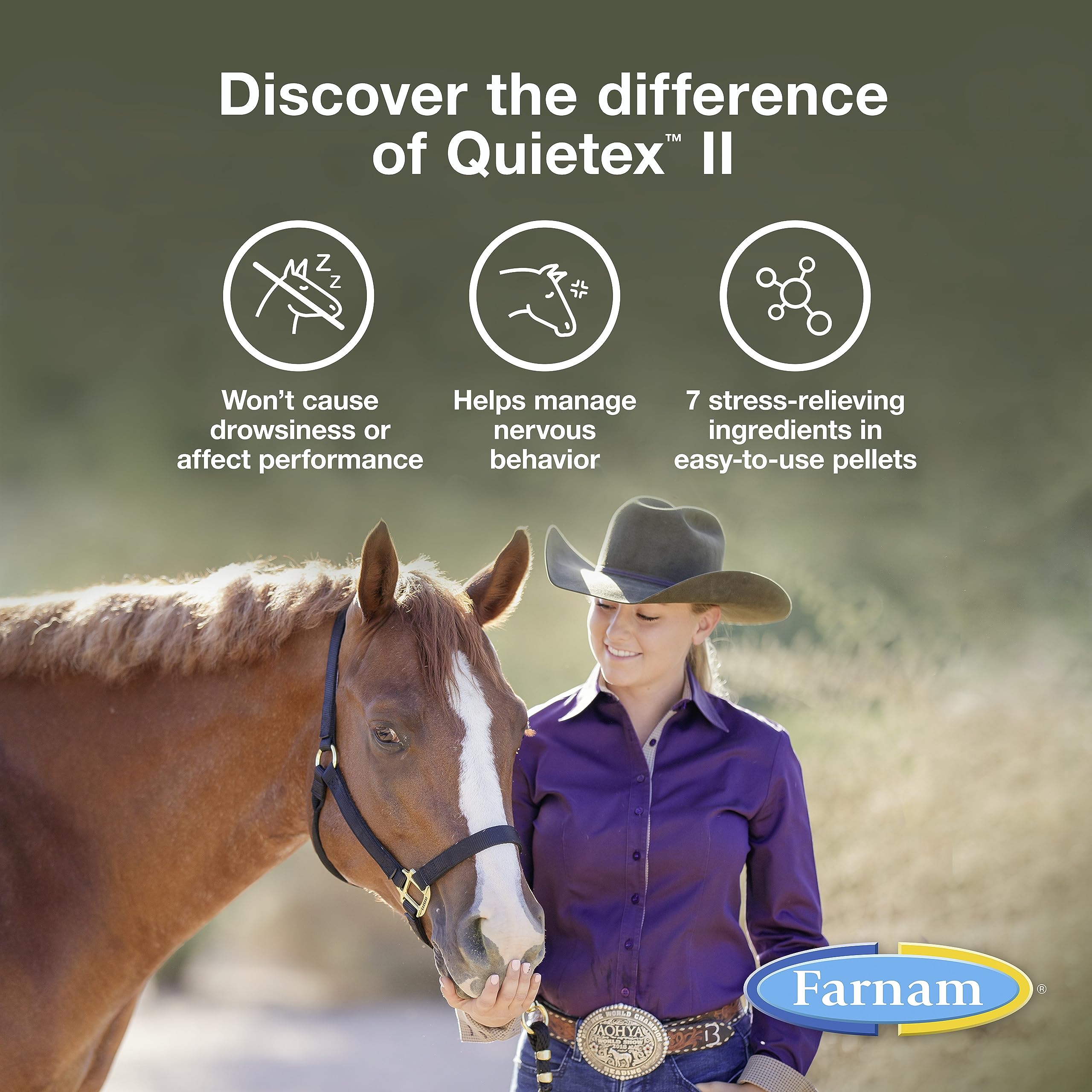 Farnam Quietex II pellets on a scoop for training calm