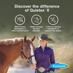 Farnam Quietex II pellets on a scoop for training calm