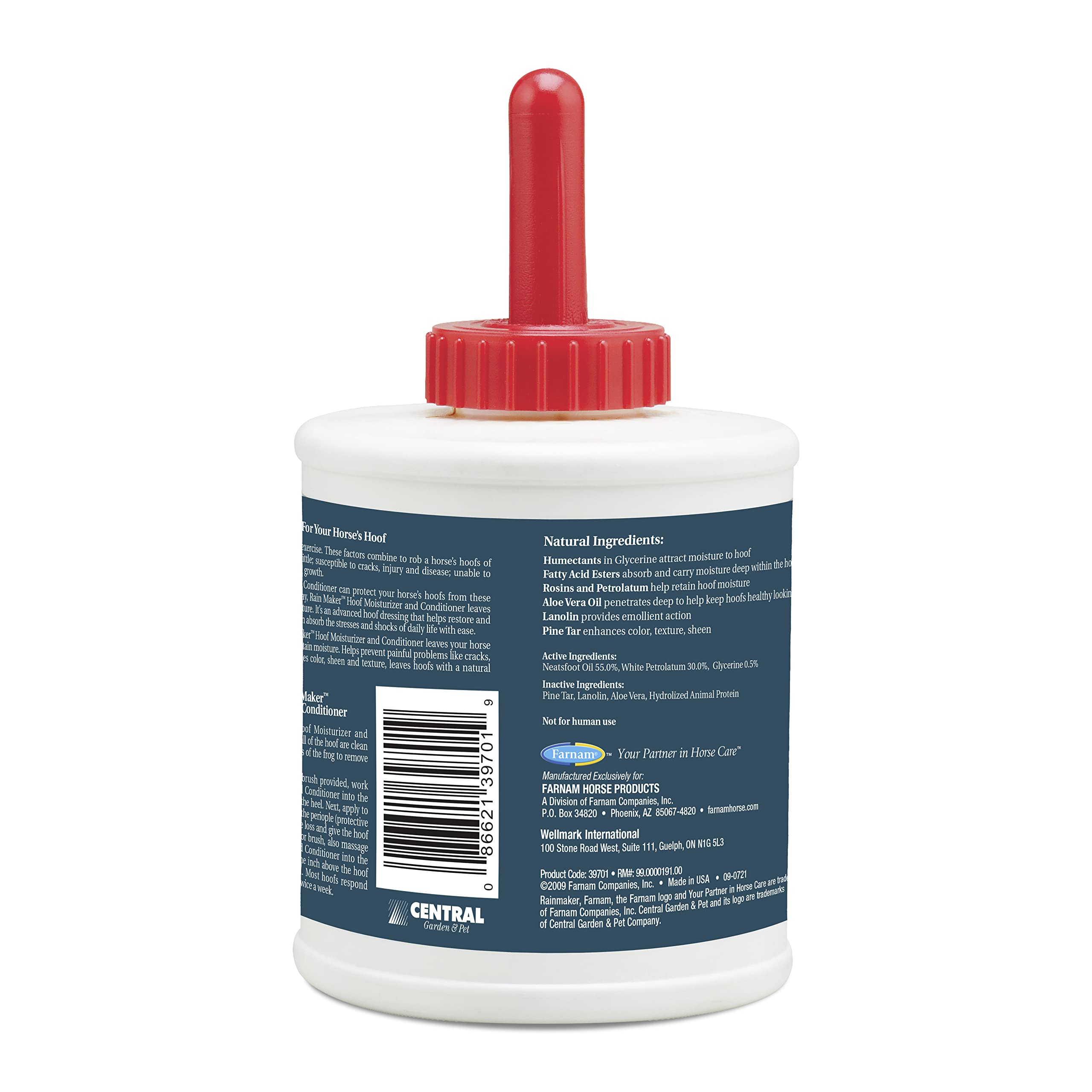 Farnam Rain Maker 32 oz bottle provides ample supply for regular hoof care.