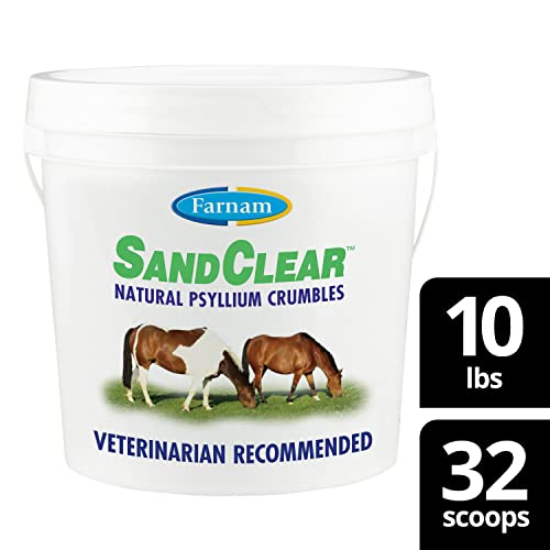 Farnam SandClear label shows 32 servings per bag.