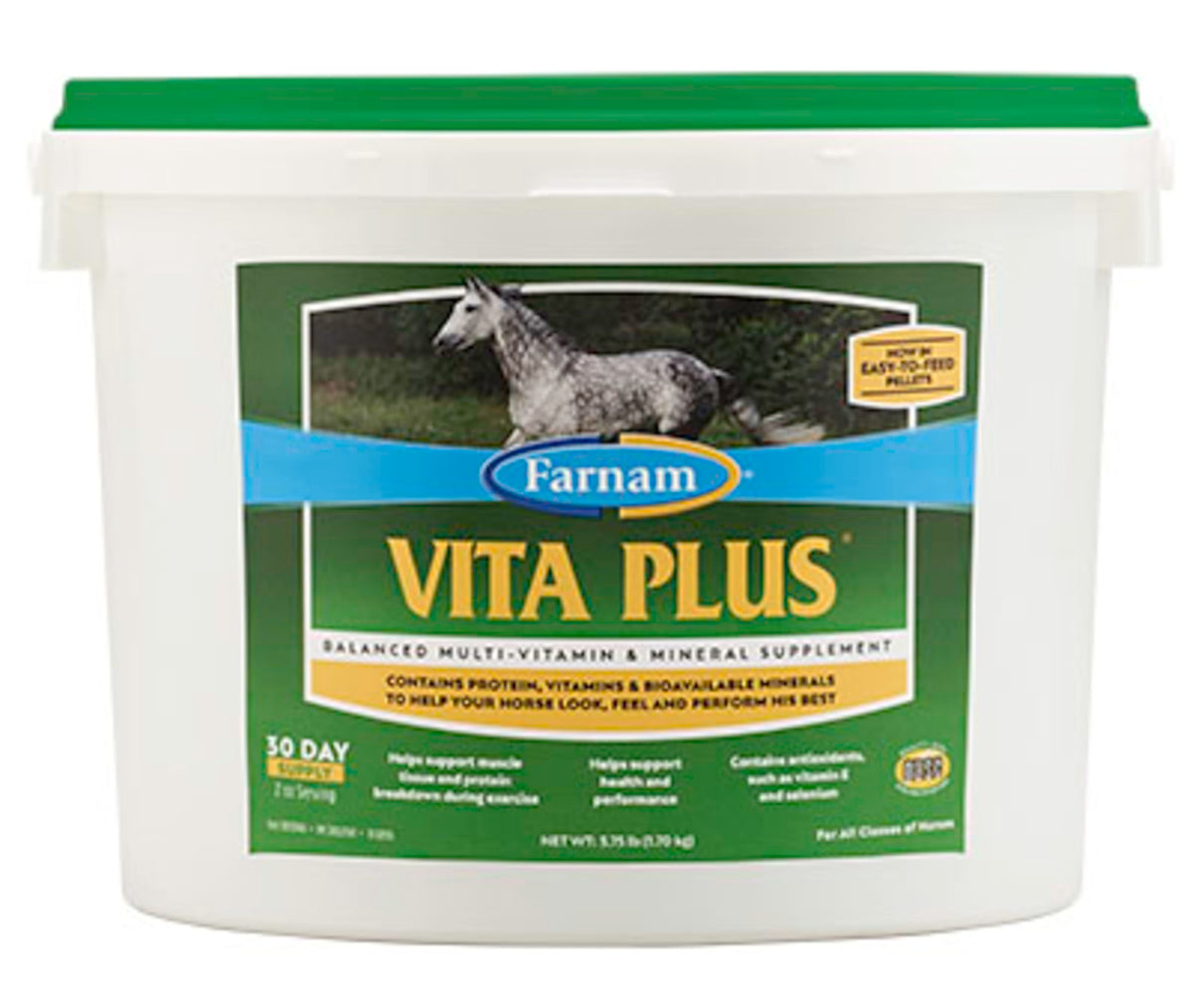 Farnam Vita Plus bottle-front for daily horse nutrition support.