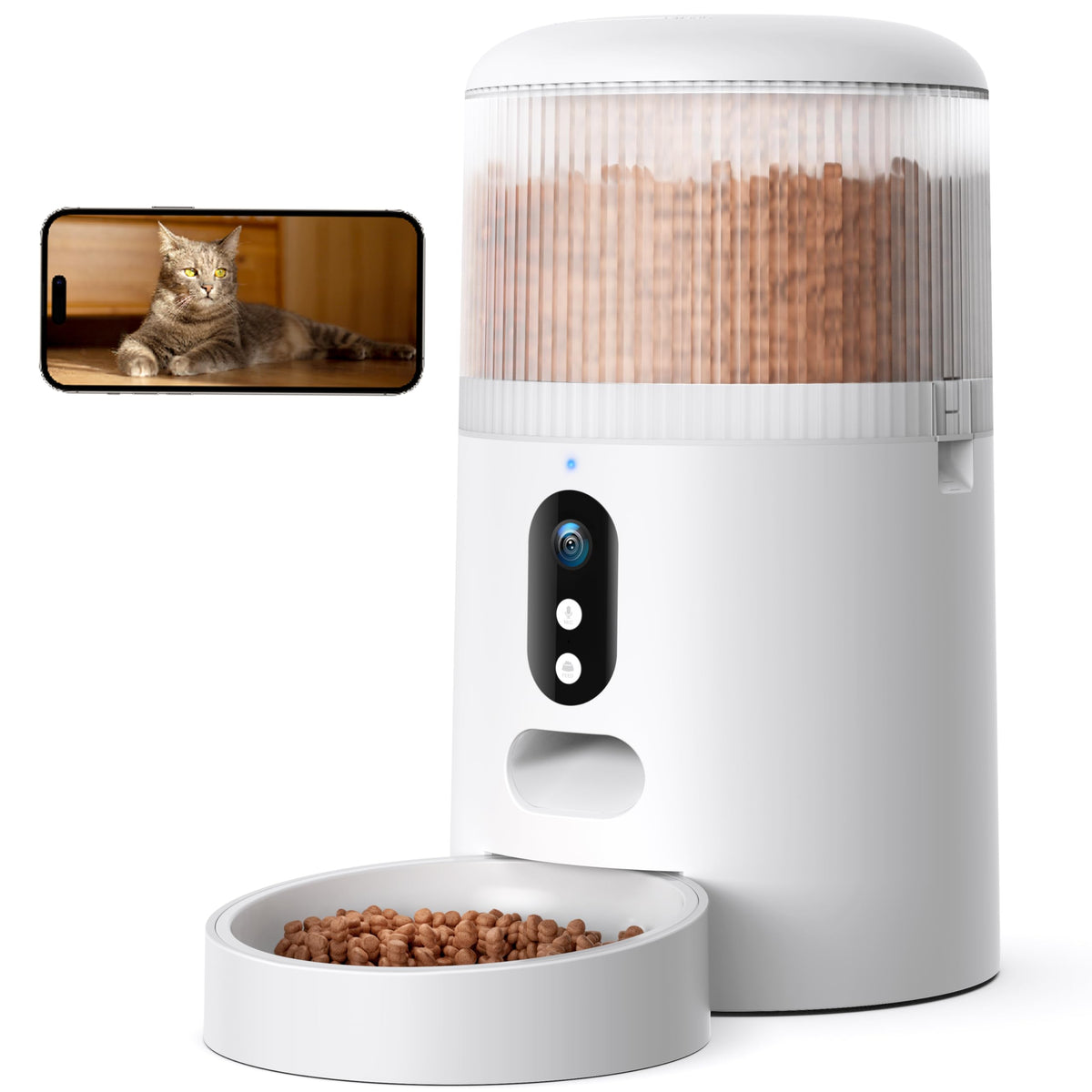 Faroro automatic cat feeder camera setup for remote monitoring and scheduling.