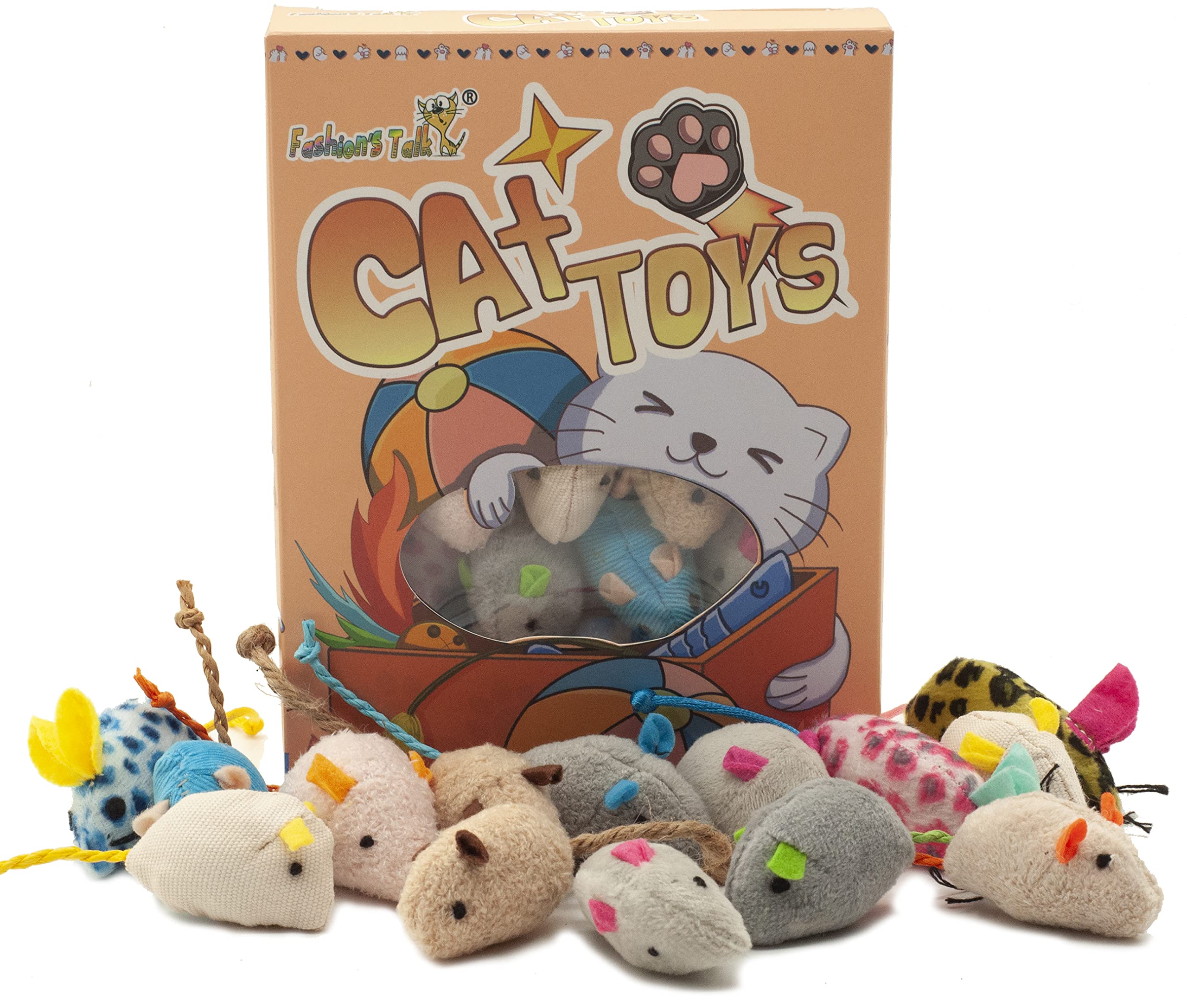 Fashion's Talk pack 32 ratones coloridos para gatos curiosos