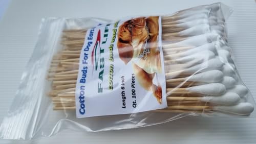 Fast Life dog cotton swabs feature wood shaft and tight cotton head.